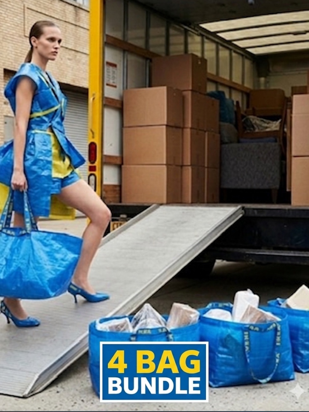 4 IKEA Frakta Bags 4 bags included, New